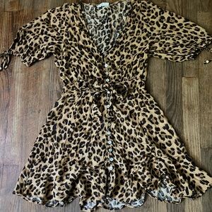 Kivari leopard print mini dress